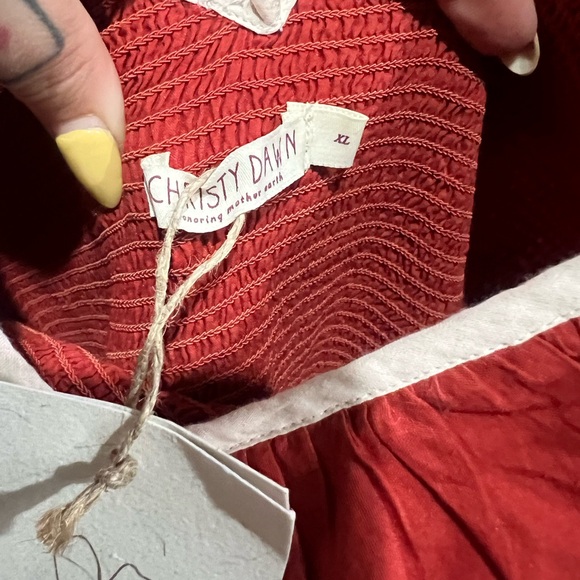 Elegant Red Ruffle Dress - Picture 6 of 6